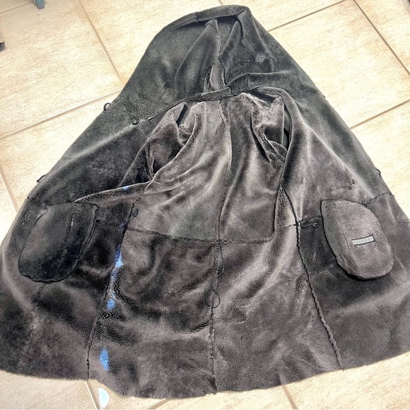 BISANG Genuine lamskin Shearling hoodie trend Coat luxurious mobwife pockets L - Picture 15 of 16